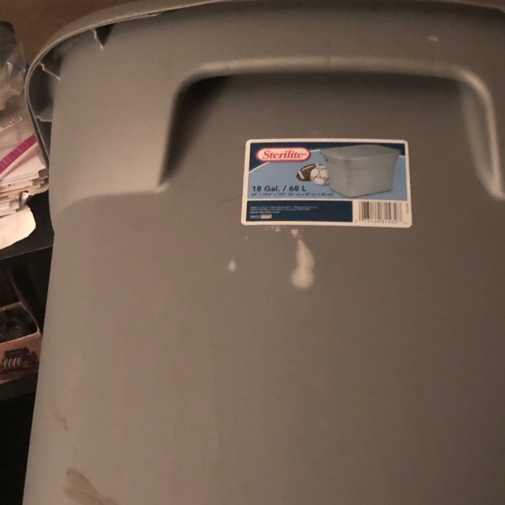 Gray Home Storage Tote - Durable 18 Gal